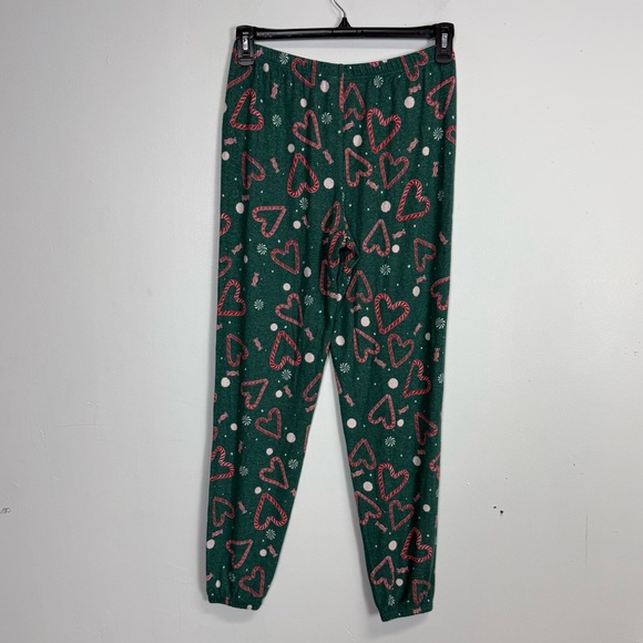 NEW Nordstrom Pajama Set Womens Medium Green Christmas Candycane 2 Piece NWOT - Picture 4 of 12